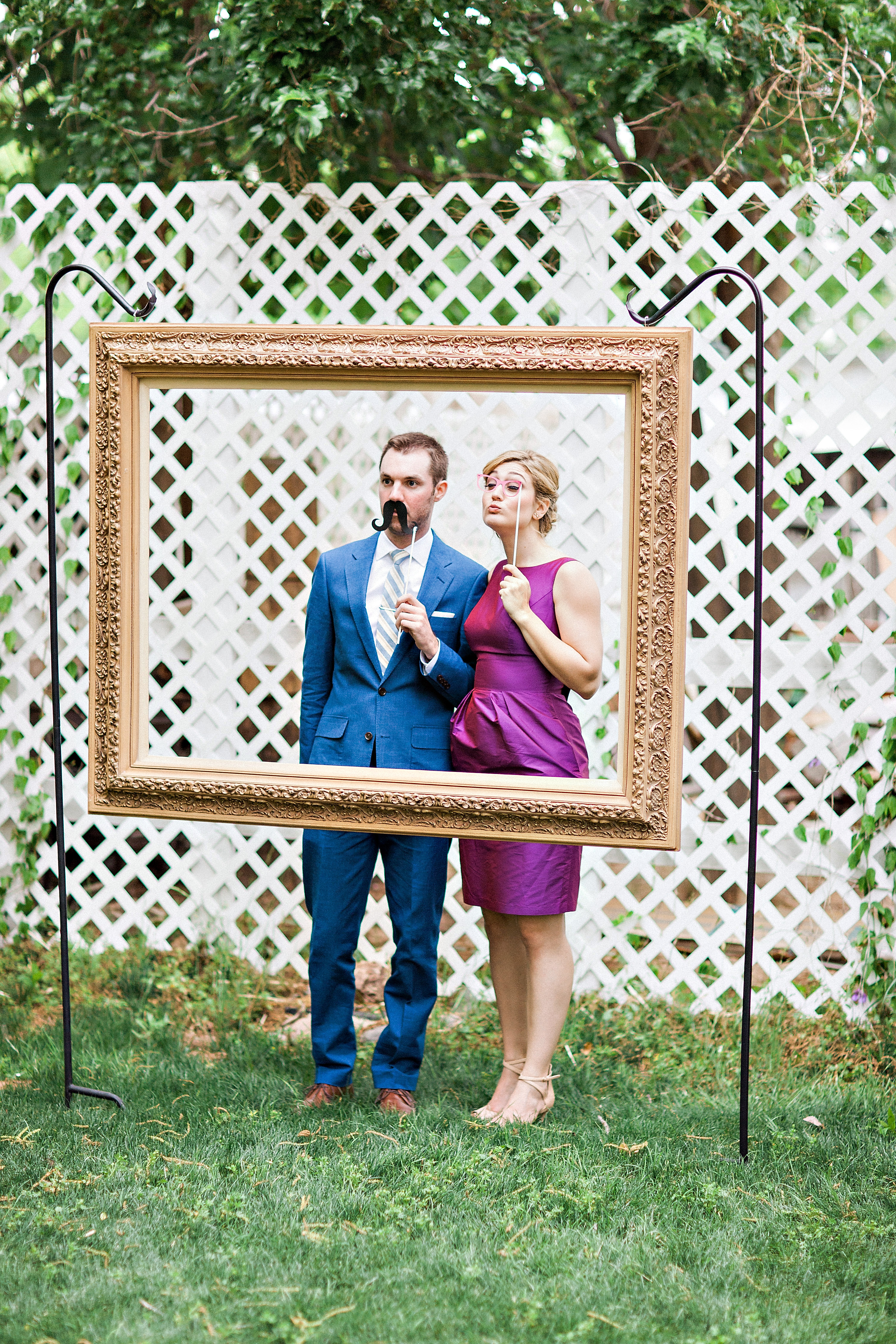 DIY Hanging Frame Wedding Photo Booth | Handmade and Homegrown